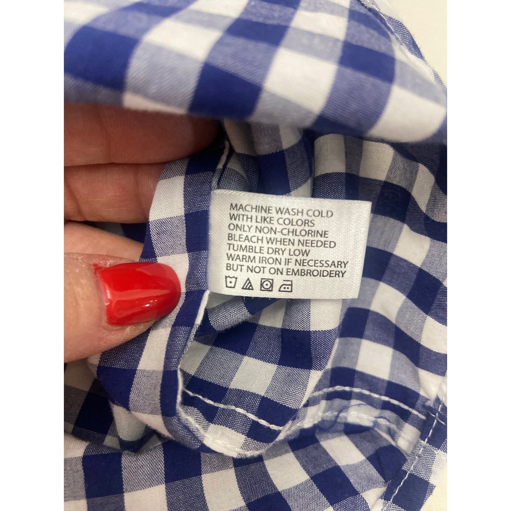 US POLO ASSN Mens Gingham Button Down Shirt Short Sleeve Classic Fit Large - Picture 6 of 7